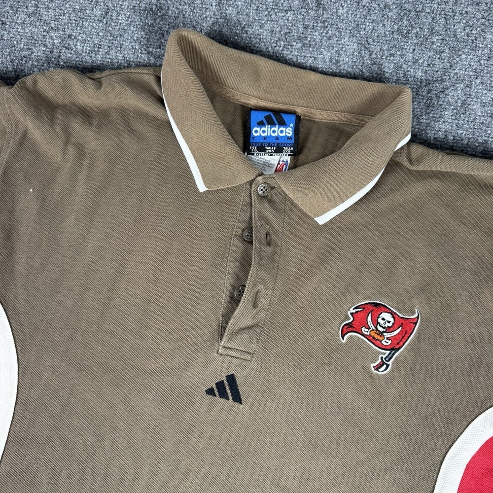Adidas Tampa Bay Buccaneers Retro NFL Polo Shirt Mens XXL Embroidered